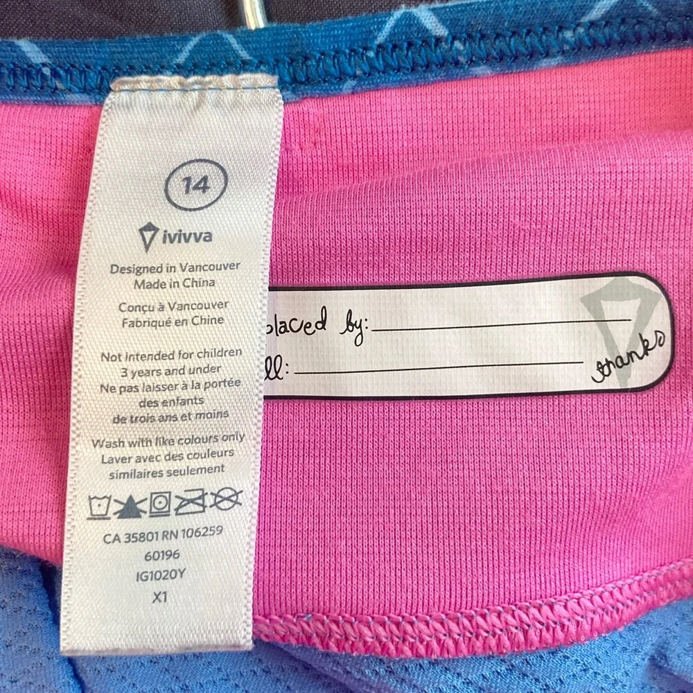 Girls Ivivva Break Beat Tank Top Size 14 Periwinkle Blue Strappy Lululemon Criss